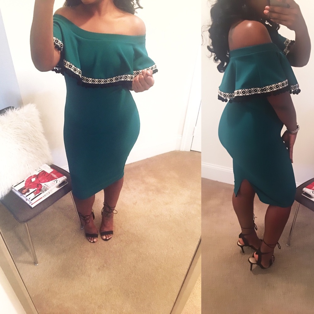🔴Blow out sale! NEW! Green Off The Shoulder Dress